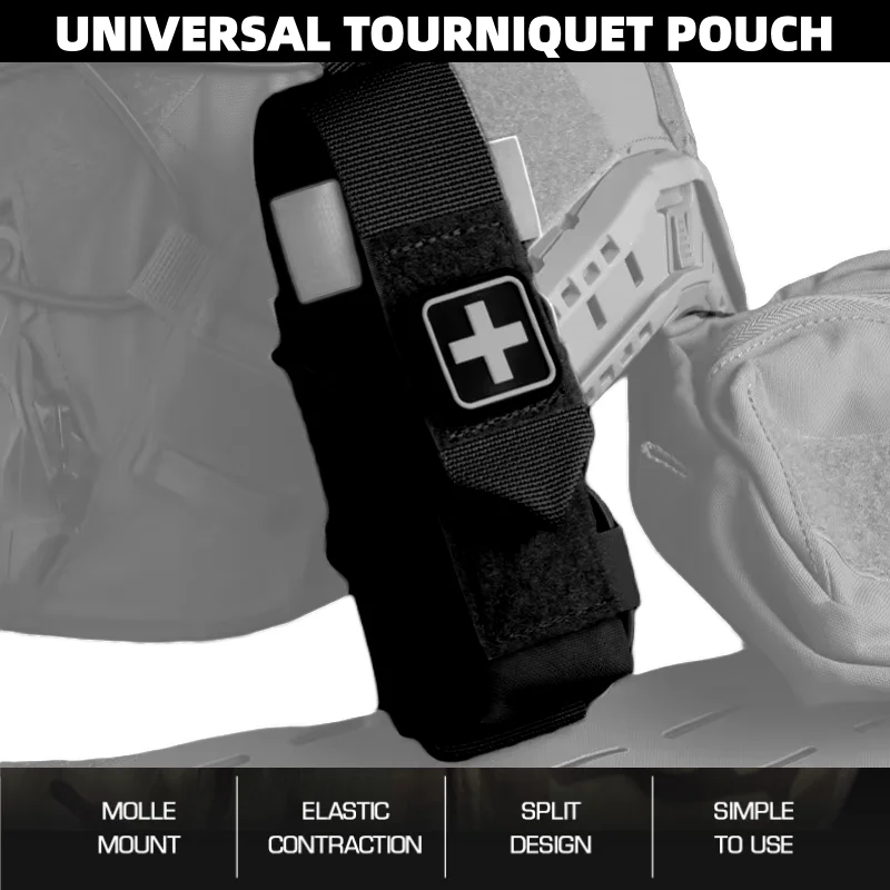 

Outdoor universal tourniquet bag, flip type vertical emergency supplies storage bag, MOLLE mount, easy to carry