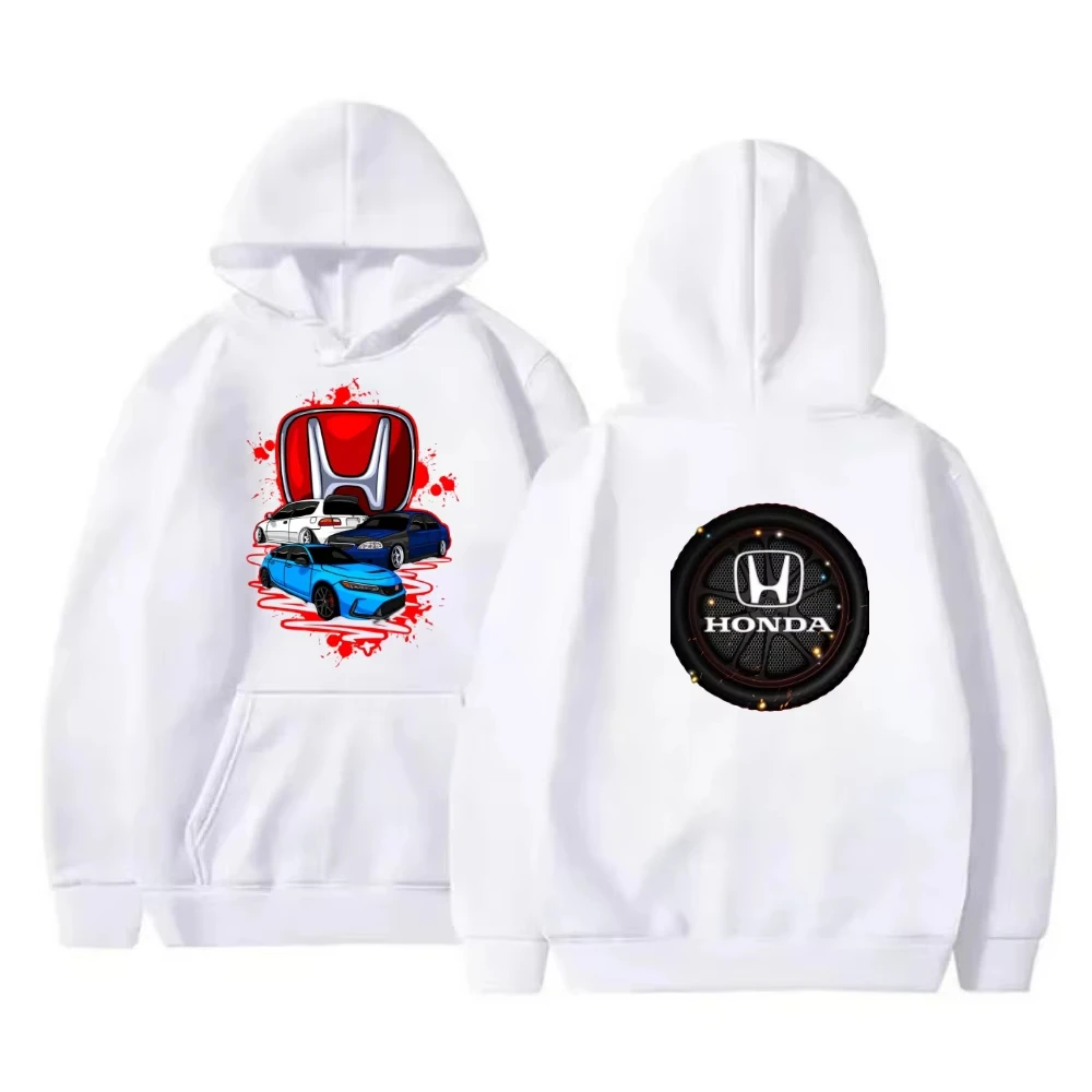 

Модная мужская толстовка с длинным рукавом высокого качества с принтом Honda, осень-зима 2021, комфортный свитер, такая же рубашка