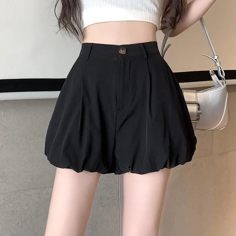 Flower Bud Suit Shorts For Summer 2025 New High Waist Loose Casual Wide And Short
