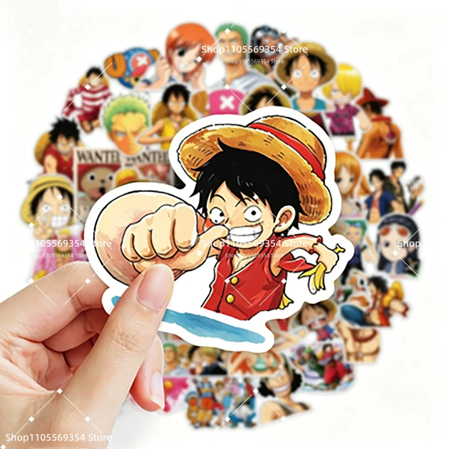 50 Stück One Piece Cartoon-Aufkleber Geburtstagsparty-Dekoration Geschenk DIY Graffiti Skateboard Koffer Gitarre Preis-Zubehör