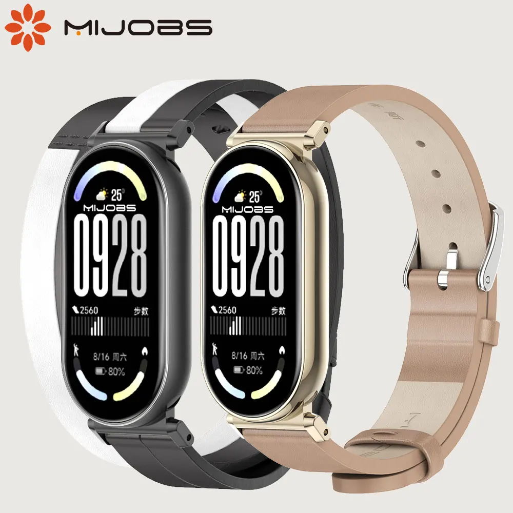 Mi Band 10 9 8 Strap Leather Wrist Bracelet For Xiaomi Mi Smart Band 10 Ceramic Version Smartwatch Wristband