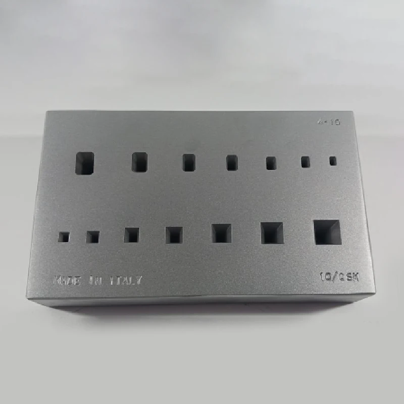 Juego de herramientas profesionales OMO Italy Dual-Punch Bezel Set 10/QSM para la formación de biselados cuadrados y rectangulares, y la fabricación de engastes de corte esmeralda de 4-10 mm
