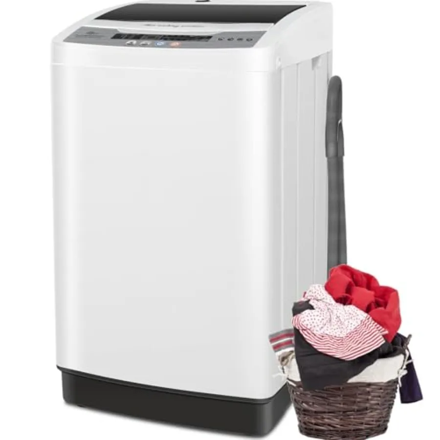 

Compact 20Lbs Portable Washer with Drain Pump 2.8 Cu.ft 10 Programs 8 Water Levels Small Washing Machine in White for rtment Ho