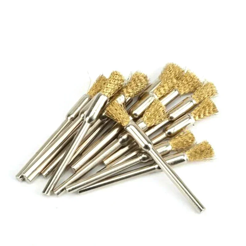 15 PCS Brass Wire Brass Drill Brush Mini Brush Rotary Tool For Drill Polishing Grinding Wheel Brush Accessories