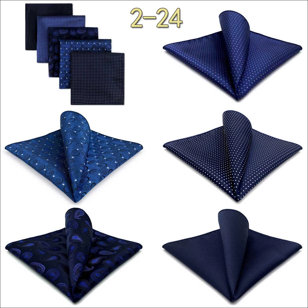 5-teiliges Herren-Einstecktuch-Set, verschiedene Einstecktücher, mehrere Stile, Paisley- und Blumenmuster, Anzug, groß, 32 cm, Business-Accessoires – Detail 26