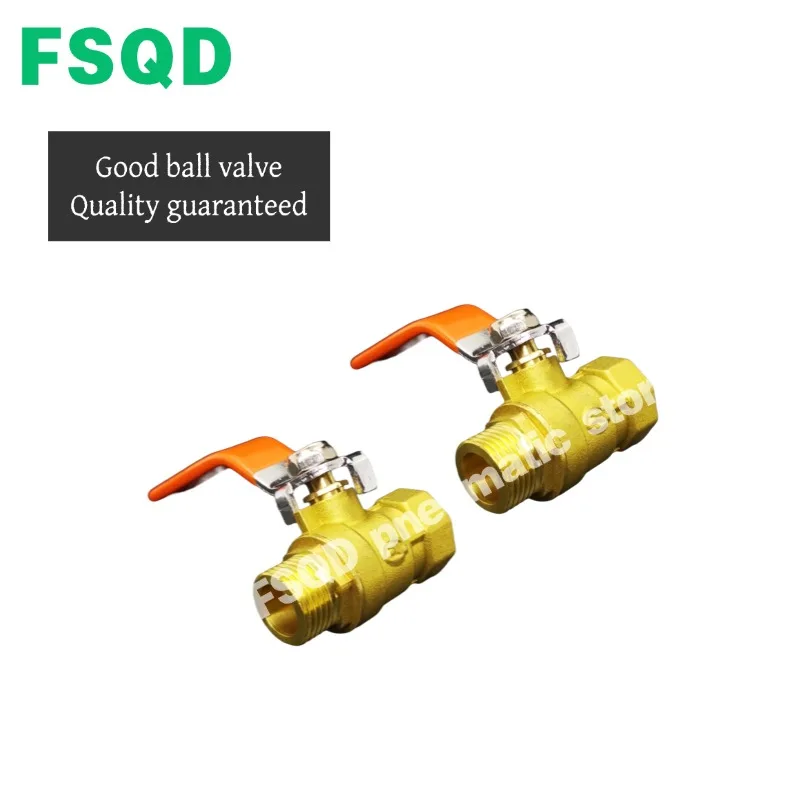 Internal and External Threaded Copper Ball Valve, DN06/08/10/15, 1 2 3 4 Points, with Butterfly Handle, Mini Version DN