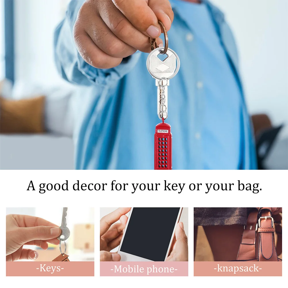 

3Pcs London Souvenir Keychains British Bus Mailbox Telephone Booth Elegant Travel Keepsake Gifts Mailbox Keychain