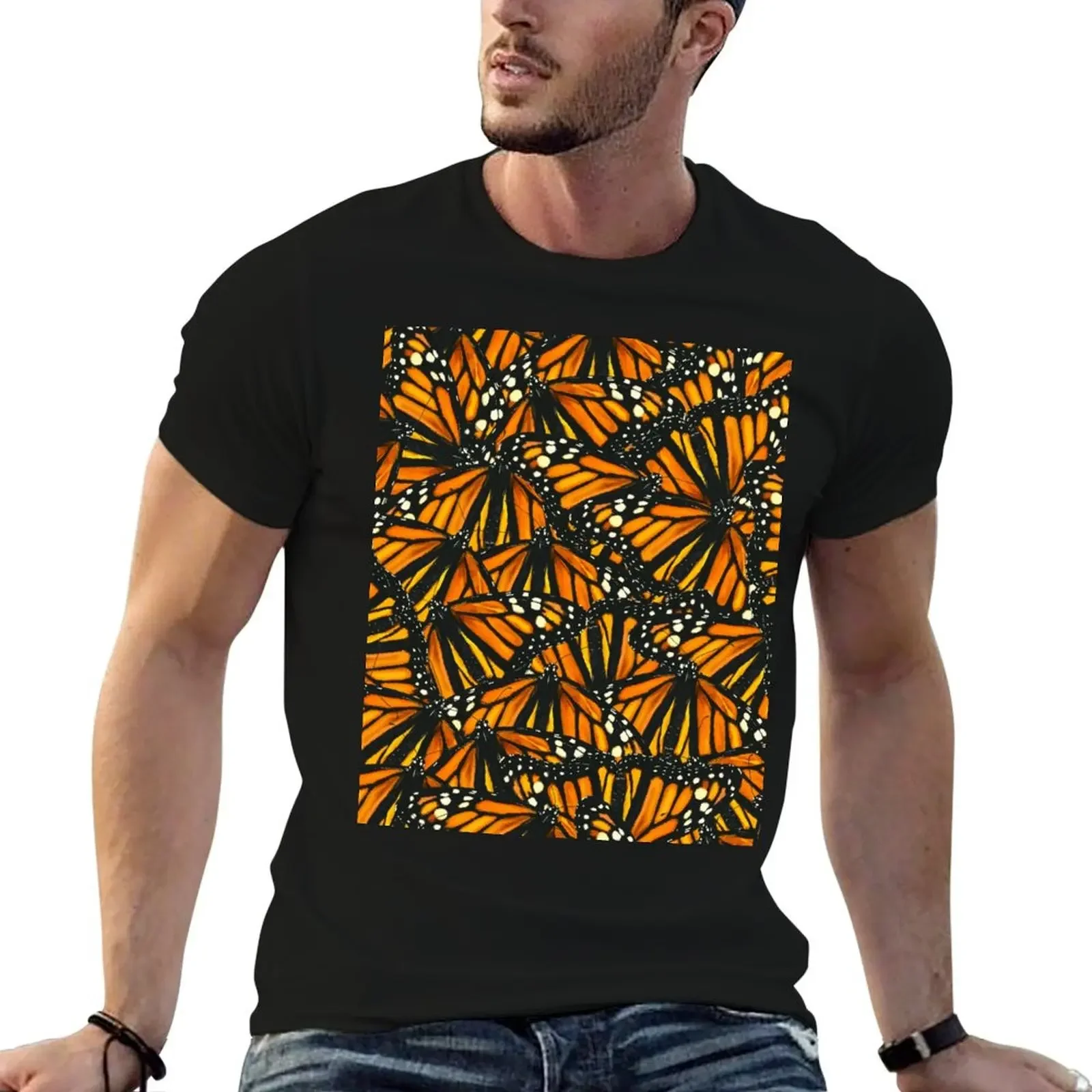 Monarch Migration All-Over Print T-Shirt basketball graphic tees blue archive custom shirt plus sizes Men's clothing