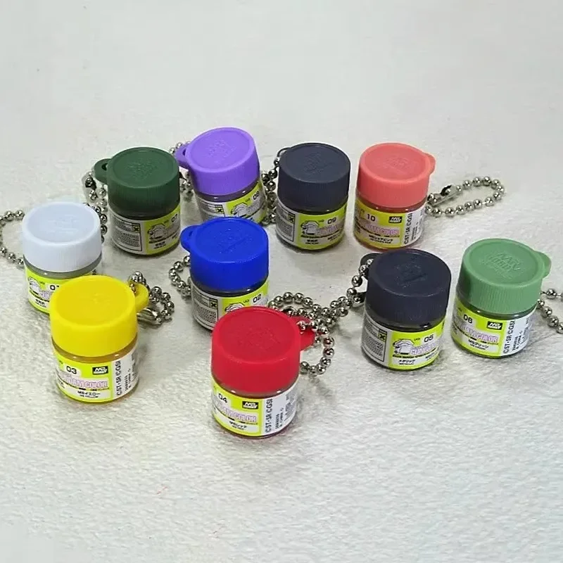 BANDAI Original Kawaii Gashapon Figure Cute Gundam Color Scheme Bottle Paint Miniature Keychain Capsule Toys Anime Gift