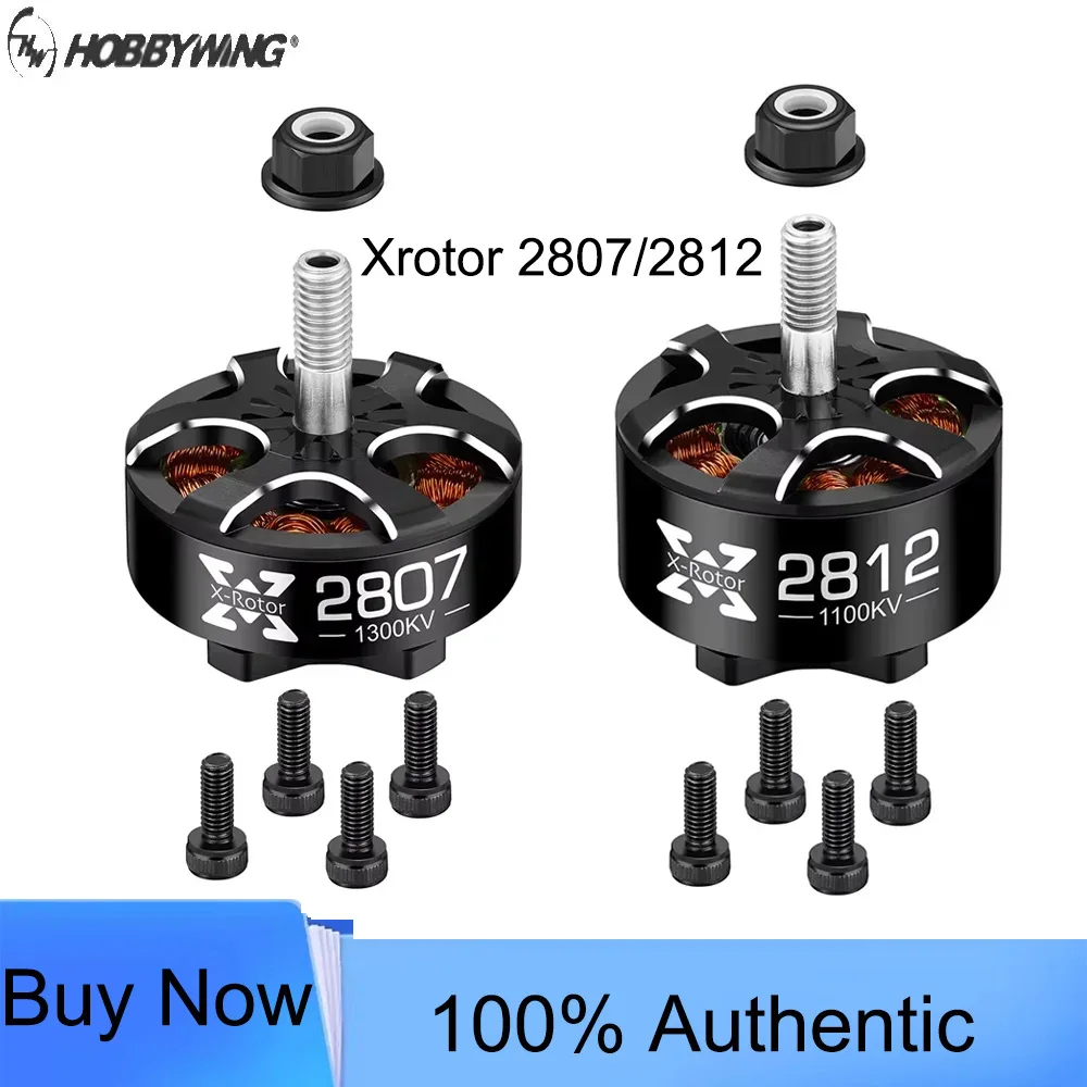 HOBBYWING Xrotor 2807/2812 900/1100/1300KV 4-6S 1500KV 4-5S / 1700KV 3-4S Zwarte borstelloze motoren, accessoires voor FPV-race drones.