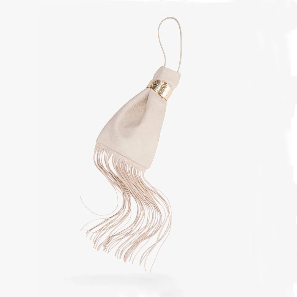 Sac seau Long à pompon pour femmes, sac à bandoulière métallique de luxe de bonne qualité en cuir PU, sac à main Mini pochette, pochette, nouveau