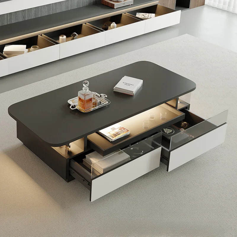Hardcover Storage Nordic Coffee Table Luxury Modern Design White Black Coffee Table Minimalist Italian Mesita Auxiliar Furniture image 4