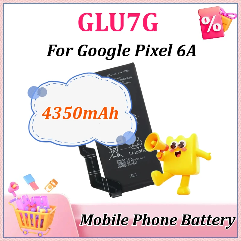 

New 4350mAh GLU7G Mobile Phone Batteries for HTC for Google Pixel 6A Replacement Battery with Tools