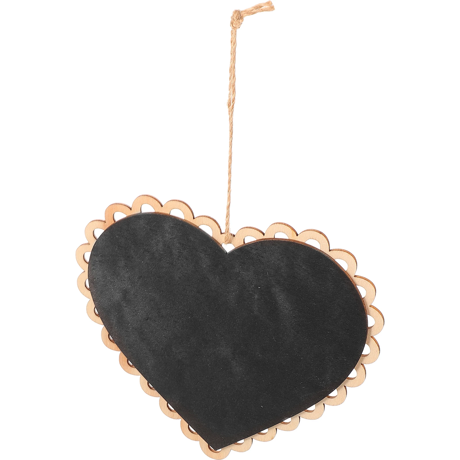 Heart Shaped Hanging Wooden Blackboard Mini Size Table Number Menu Message Board with Rope for Wall Display and Reminders