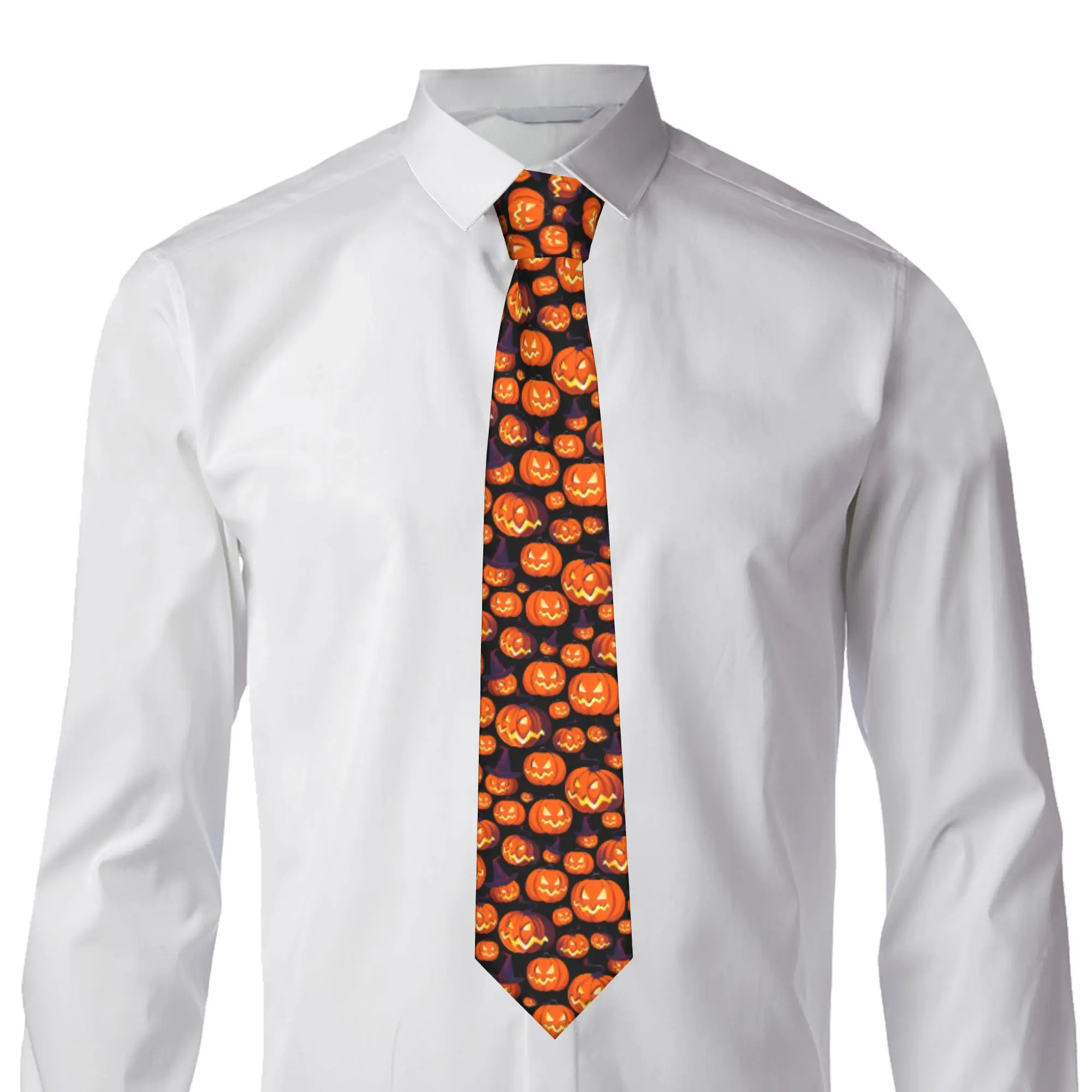 Halloween Pumpkins Necktie Unisex Fashion Narrow  Neck Tie for Men Suits Accessories Gravatas