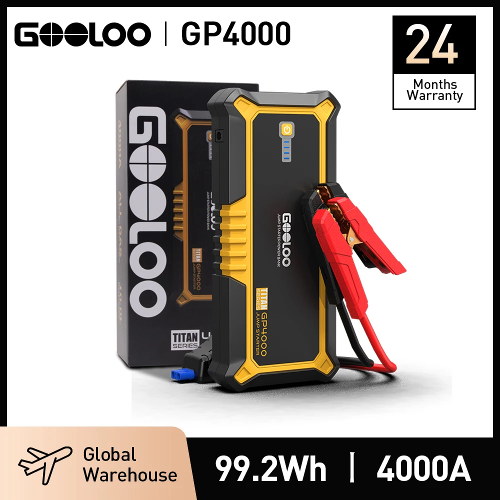 GOOLOO 4000A Jump Starter 26800mAh Portable Power  Bank Charger 12V Auto Starting Device Emergency Car Battery Starter