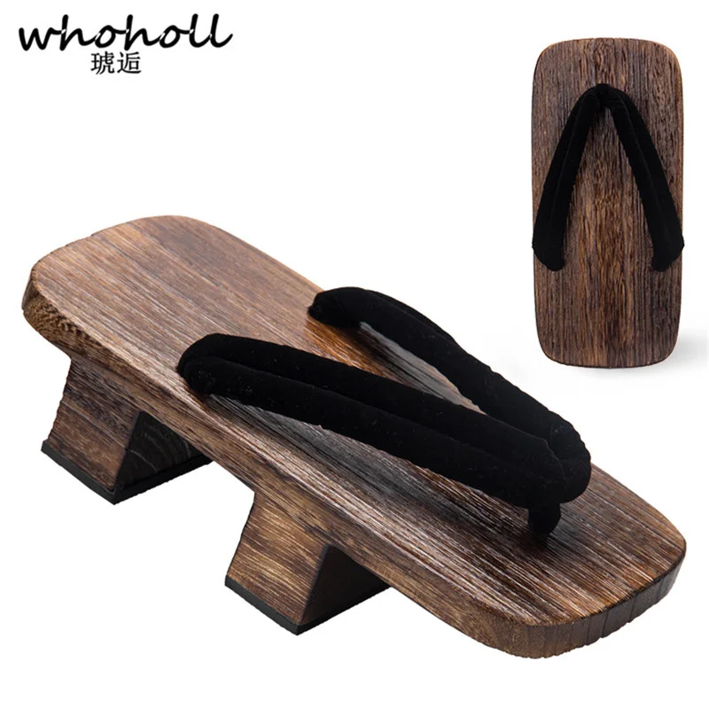 WHOHOLL JIRAIYA-Kimono Japonais Geta pour Homme et Femme, Sabots de Cosplay, Sandales Unisexes, Lumineuses en Bois, Chaussures de Couple Hautes à Deux Dents