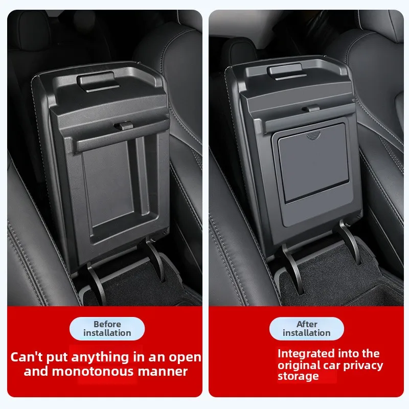 For Tesla Model 3 2017 2018 2019 2020 2021 2022 2023 Car Center Console Tidying Tray Armrest Case Hidden Storage Box Accessories