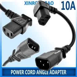 IEC 320 C13 żeńskie do C14 męskie kable zasilające PDU, IEC C13 adapter kątowy, przewód zasilający adapter kątowy C13-C14 wtyczka konwersji 10A
