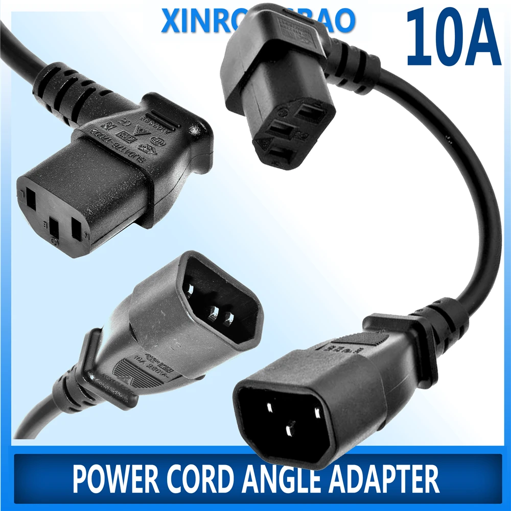 IEC 320 C13 Female to C14 Male PDU Angle Power Cables,IEC C13 angle adapter,Power cord angle adapter C13-C14 Conversion plug 10A