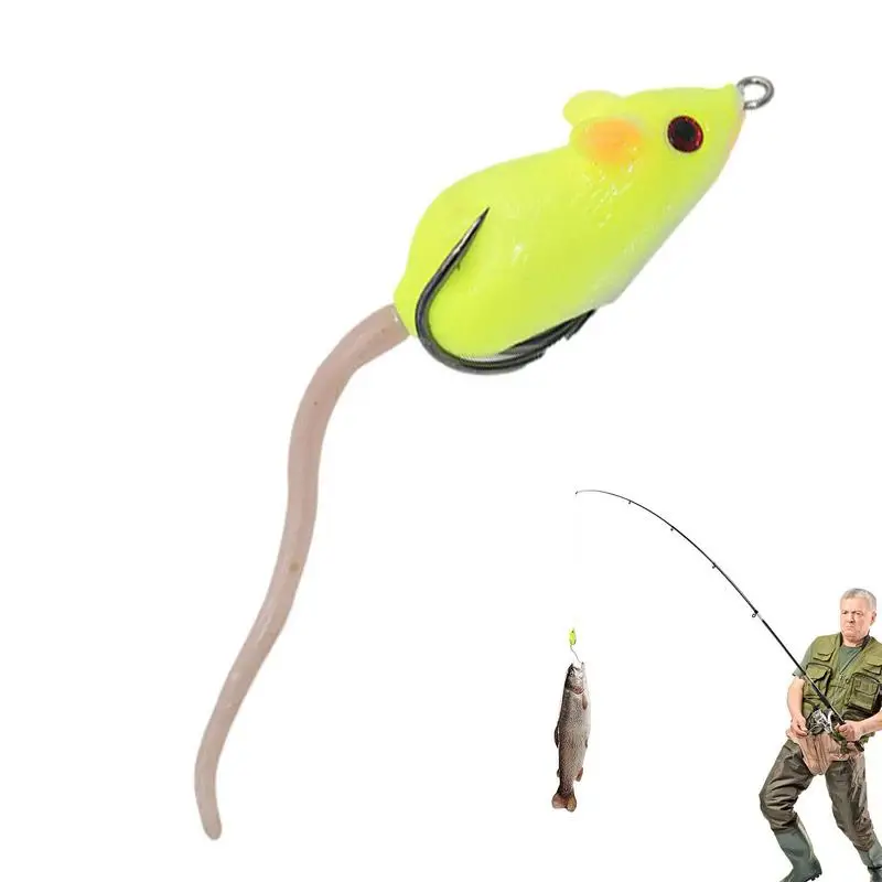 Simulation Freshwater Fishing | Fake Fishing Lure | Soft Silicone Artificial Mouse Floating Carp Baits with Weighted Lead Weight