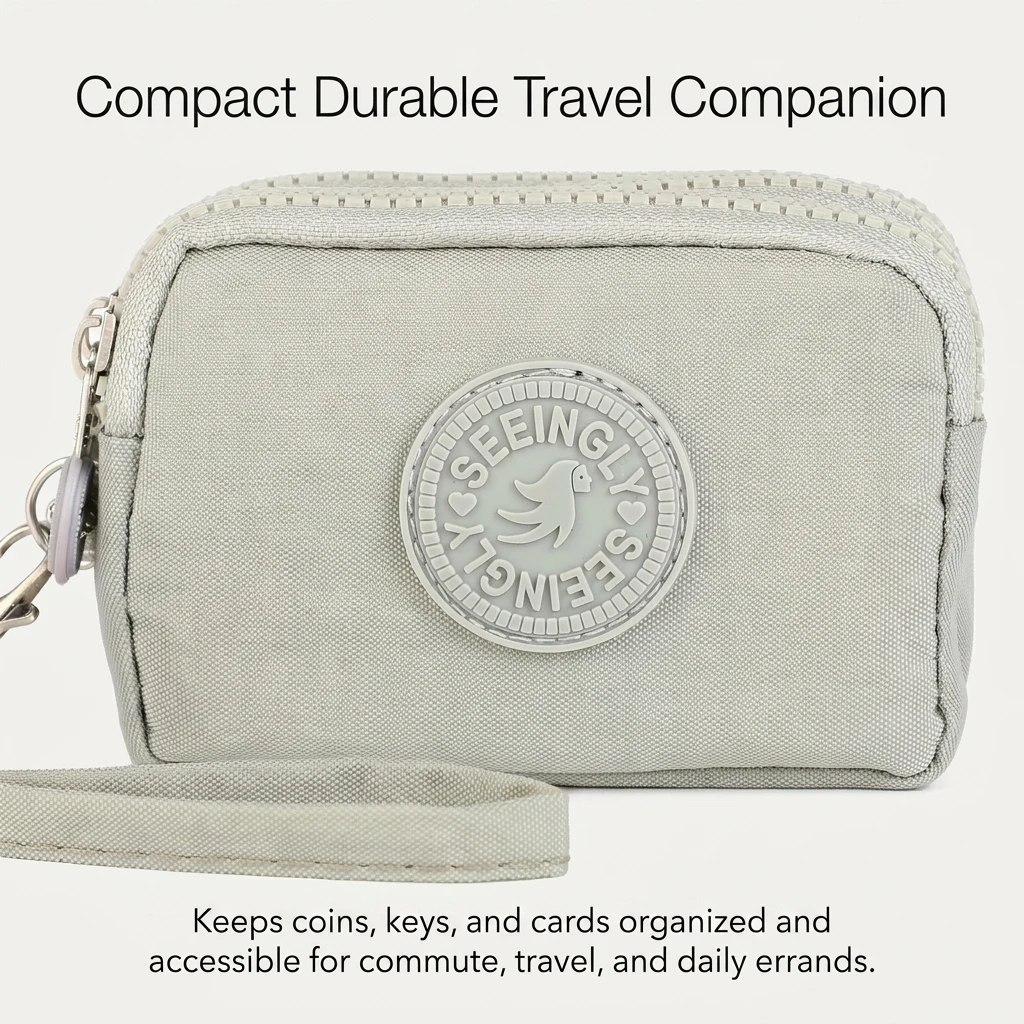 Small Coin Purse High-Density Nylon for Daily Commute Travel Gift Waterproof Zipper Key Pouch Durable Lightweight Organizer