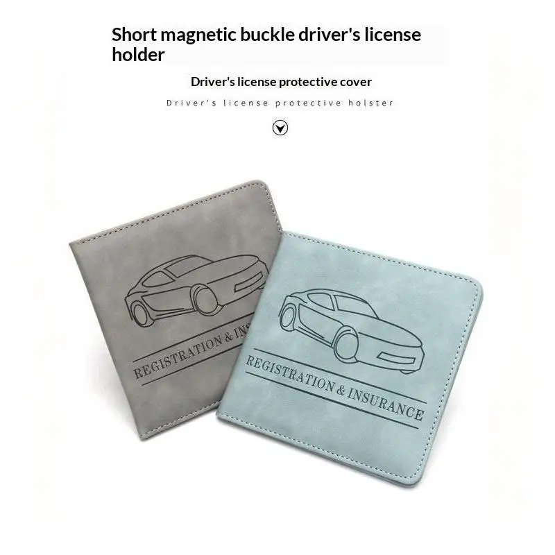 Car Registration Insurance Card Holder Large Capacity PU Leather Document Organizer for Car Glove Box Use