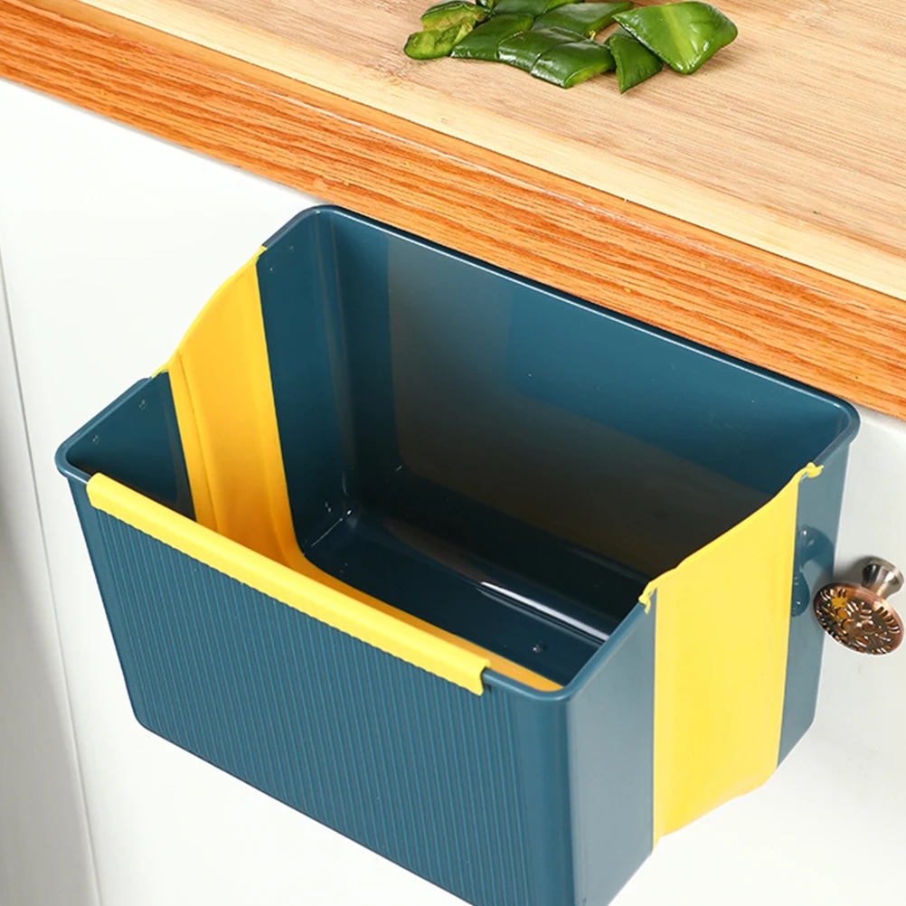 

Folding Trash Can Junk Case Plastic Garbage Waste Paper Basket Holder Container Storage Bin Household