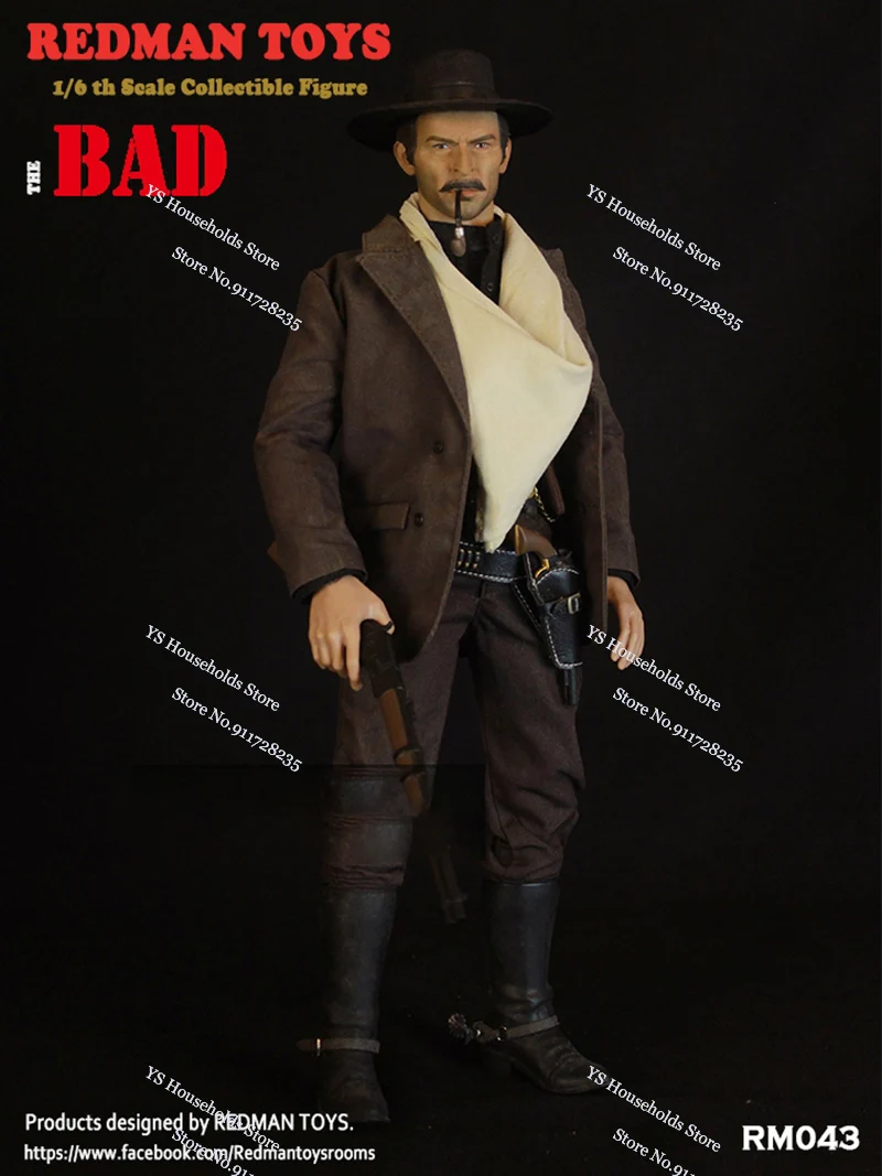 Redman Speelgoed Origineel 1/6 Rm042 Goede Rm043 Bad Rm044 Lelijke Man Actiefiguur Mexico Stad Filmserie 12 "Volledige Set Cowboymodel