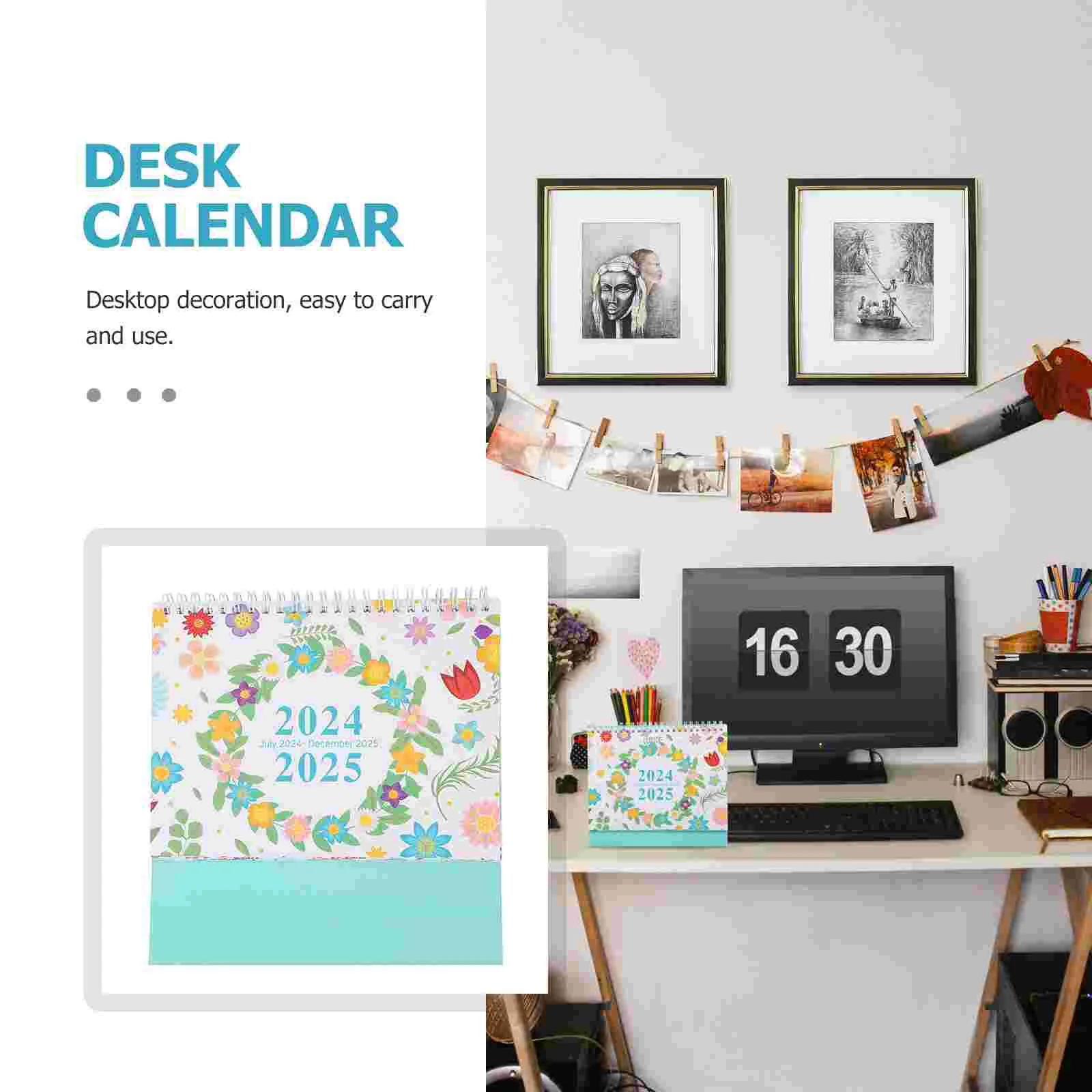 装飾的なスタンディングデスクカレンダー、日常使用カレンダー、卓上月の装飾、事務用品