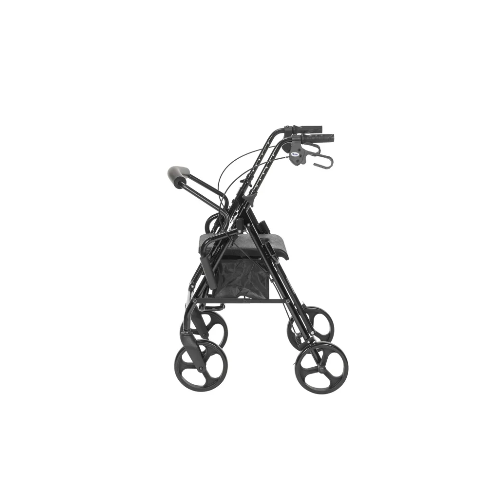 Dual Function Transport Wheelchair Rollator Rolling Walker with Adjustable Handles Padded Seat and Locking Armrests Enhanced