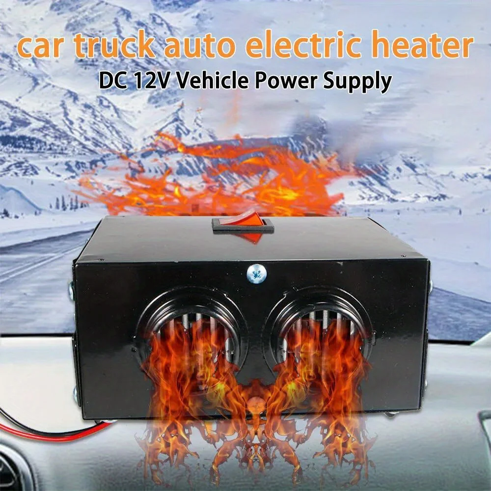 400W Electric Portable Car Heater 12V DC Heating Fan Defogger Defroster Demister Black