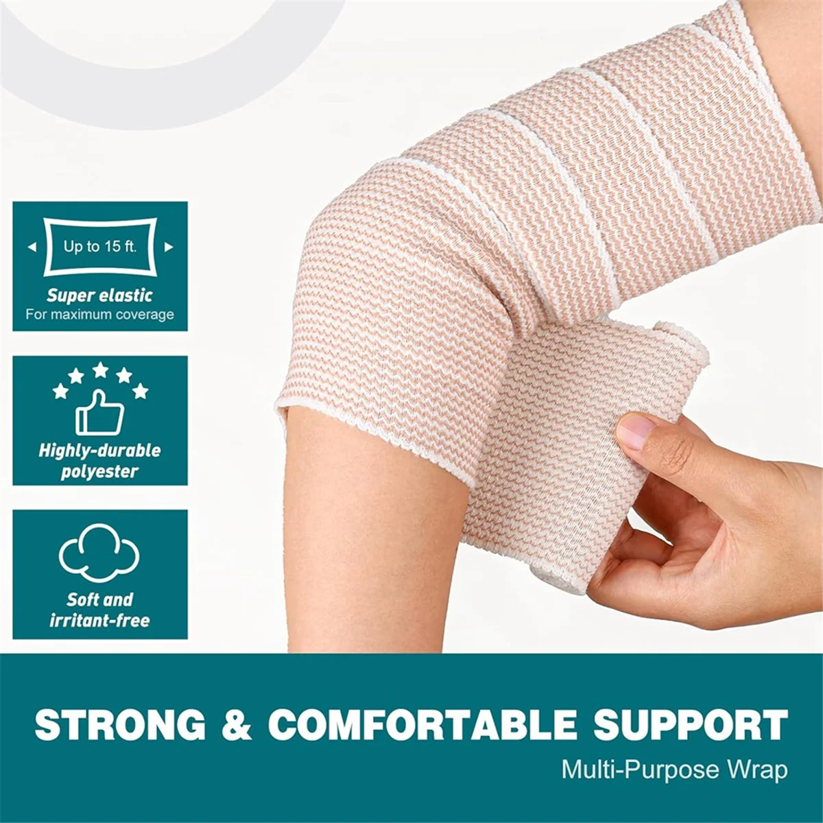 ABJZ 10 Pack Elastic Bandage Wrap 4 Inch, Compression Wrap Bandage for Legs, Lymphedema Wraps for Legs, Ankle, Knee, Tummy