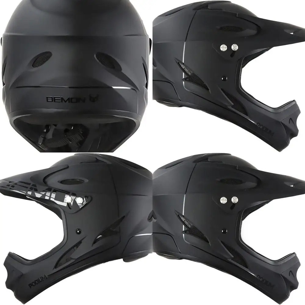 

Full-Face Black Podium Bike Helmet - Large