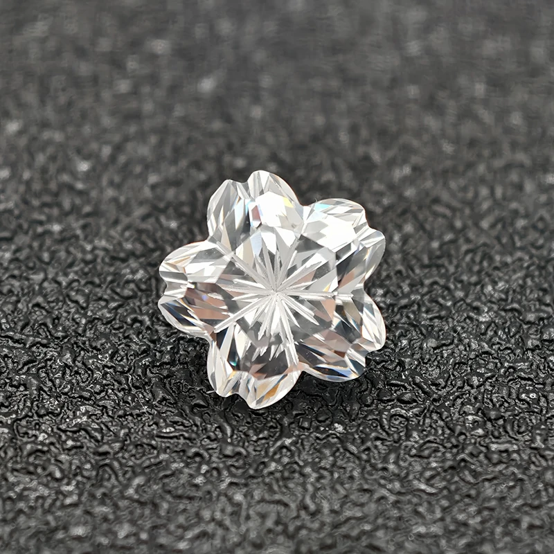 Hot Cut 5A Pink White Colors Pentagon Sakura Cut Cubic Zirconia Loose Gemstones for Jewelry Making