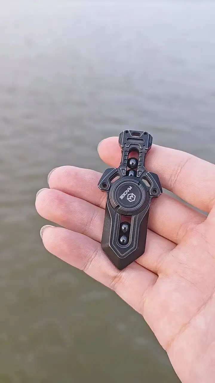 Used EDC MACKIE Big Sword Mini Asymmetric Fingertip Gyro Sword Series Stainless Steel Edc Learning Decompression