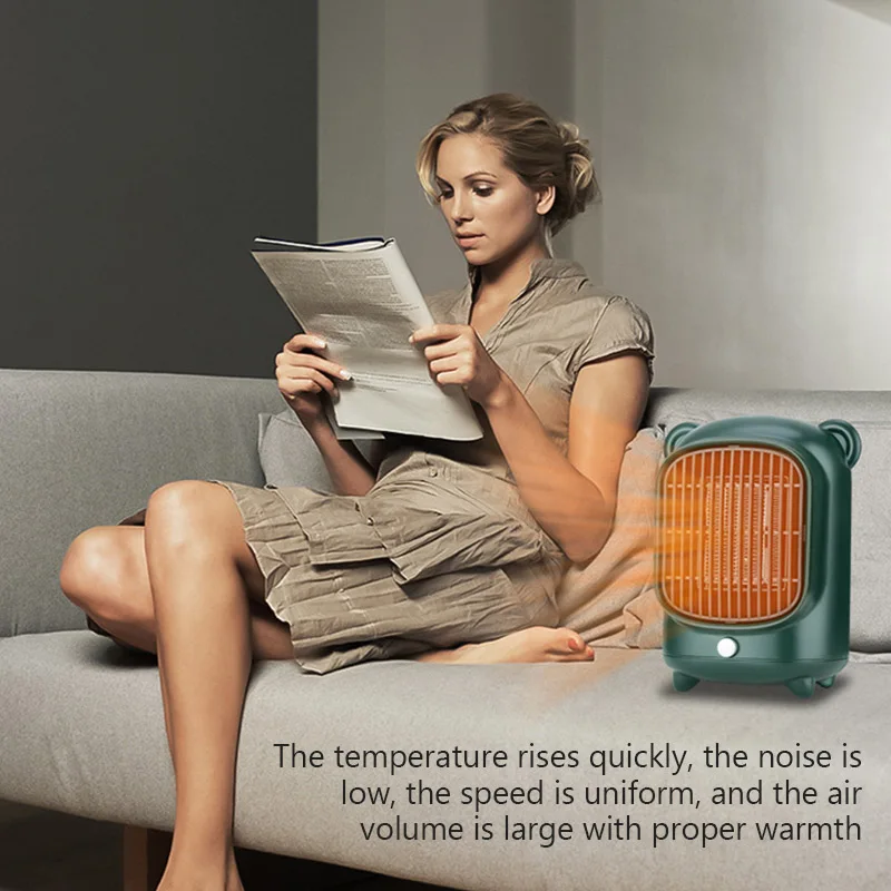 جديد 500 واط سخان كهربائي الكرتون شتاء دافئ منفاخ الهواء الساخن مروحة صغيرة سخان سطح المكتب PTC السيراميك التدفئة مروحة دفئا لغرفة المنزل