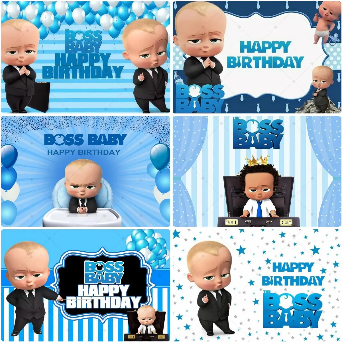 Cartoon Baby Junge Party Dekorationen Hintergrund Niedliches Baby & Kind Thema Kindergeburtstag Dekorationen Baby Taufe Banner Geschenk – Detail 3