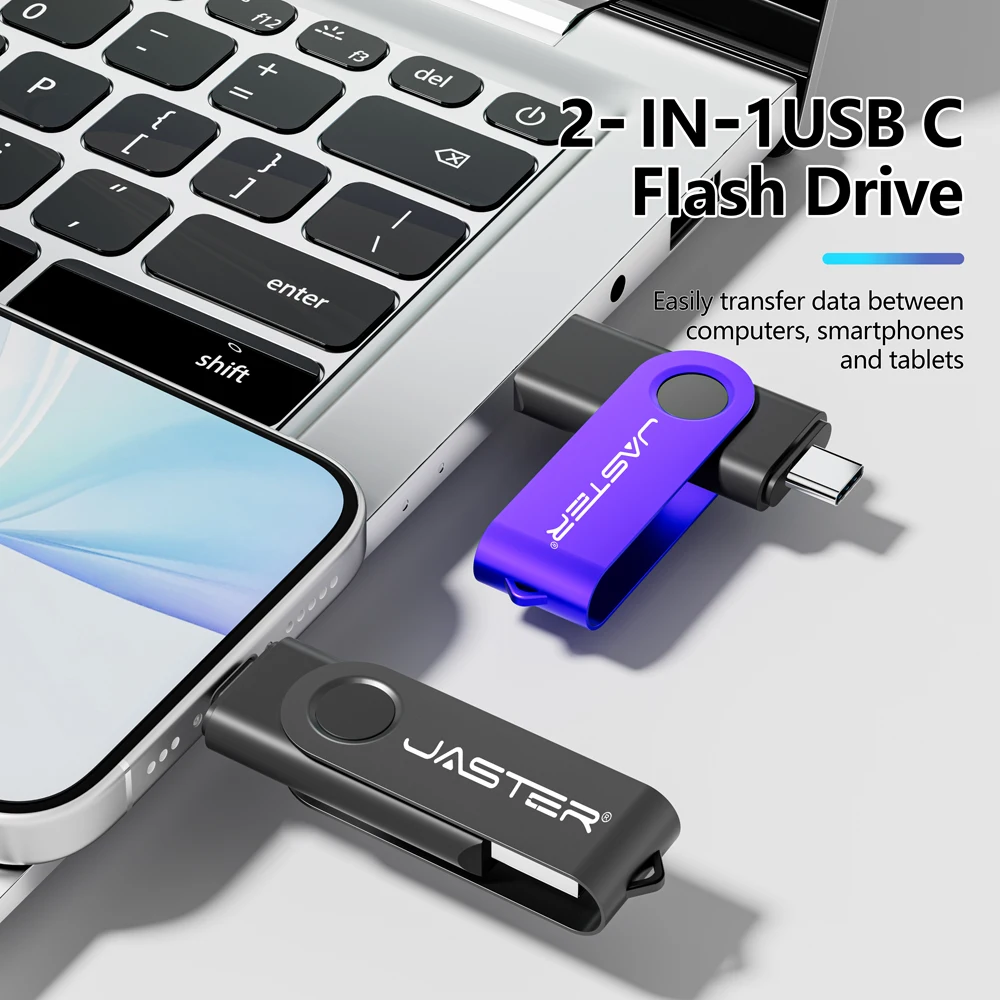 Metal OTG 2 IN 1 Type C Pen Drive 128GB USB Memory Stick 4GB 8GB 32GB 64GB 128GB Cle USB Cle USB Flash Drive Memoria USB