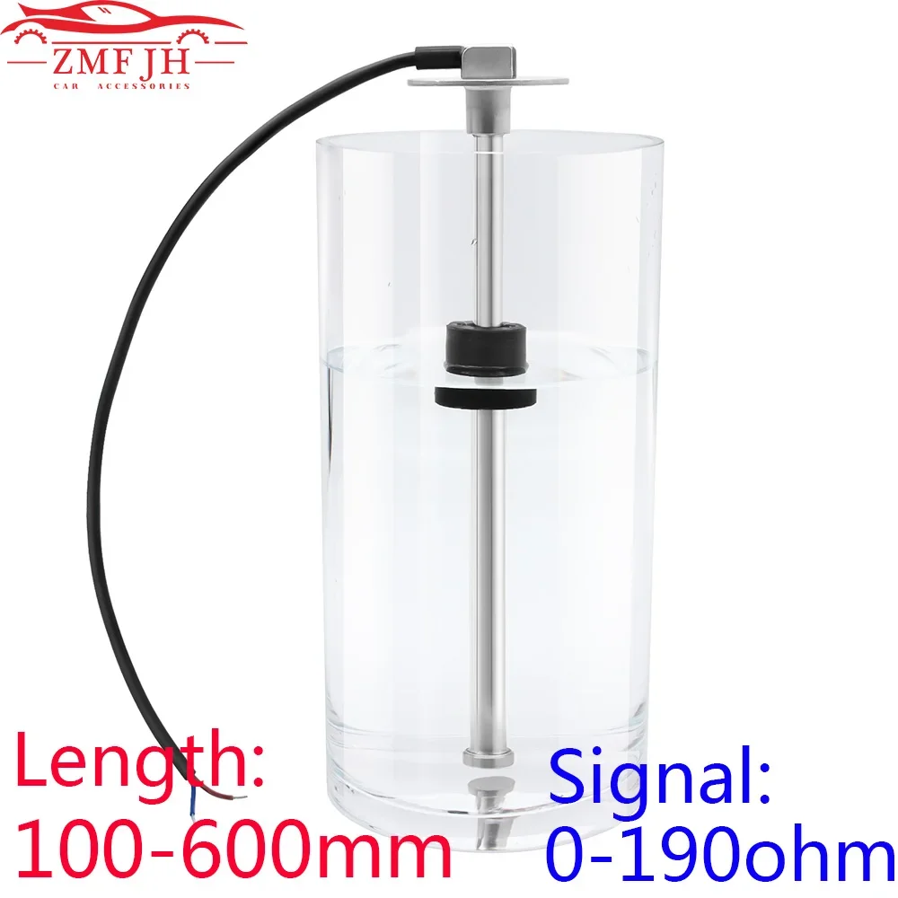 100-600mm Water Fuel Level Sensor Stainless Steel Fuel Sending Unit Fuel Level Sensor Floating for Diesel Oil Tank 0-190 ohm