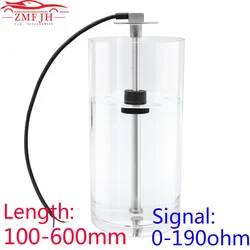 스테인리스 스틸 연료 수위 센서, 디젤 오일 탱크용 부유 연료 수위 센서, 0-190 ohm, 100-600mm