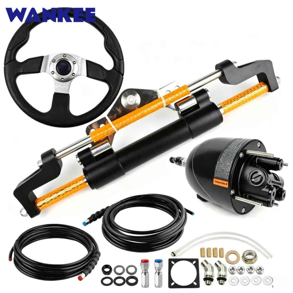 Hydraulic Steering Cylinder Up to 350HP Boat For Yamaha Mercury BayStar Teleflex Universal Steering