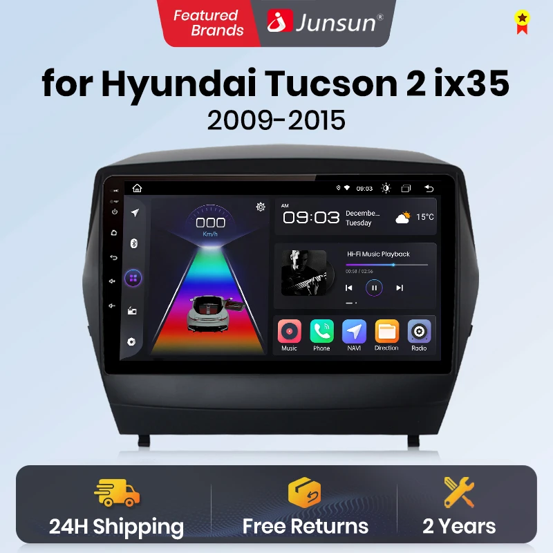 Junsun V1 AI Voice Wireless CarPlay Android Auto Radio for Hyundai ix35 1 2 Tucson 2 LM 2009-2015 4G Car Multimedia GPS 2din