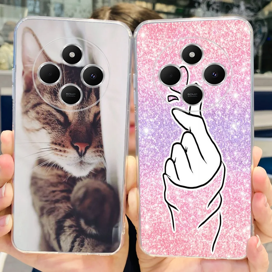 ل Xiaomi Poco C75 حافظة لطيف القط فراشة رسمت غطاء لينة سيليكون جراب هاتف ل Xiaomi Poco C75 C 75 PocoC75 Fundas Coque