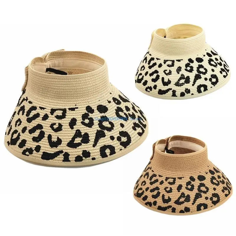 

N7YF Sun Visor Straw Cap Hair Band Summer Hat Breathable Adjustable