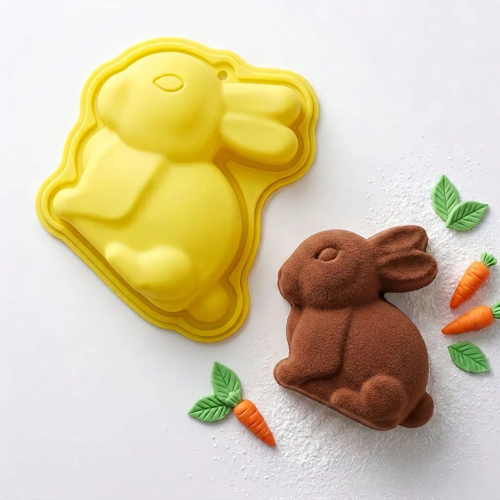 3D Rabbit Silicone Mold Handmade Soap Baking Tool for Cake Mousse Rice Cake Bread Pudding Kitchen Baking Accessory