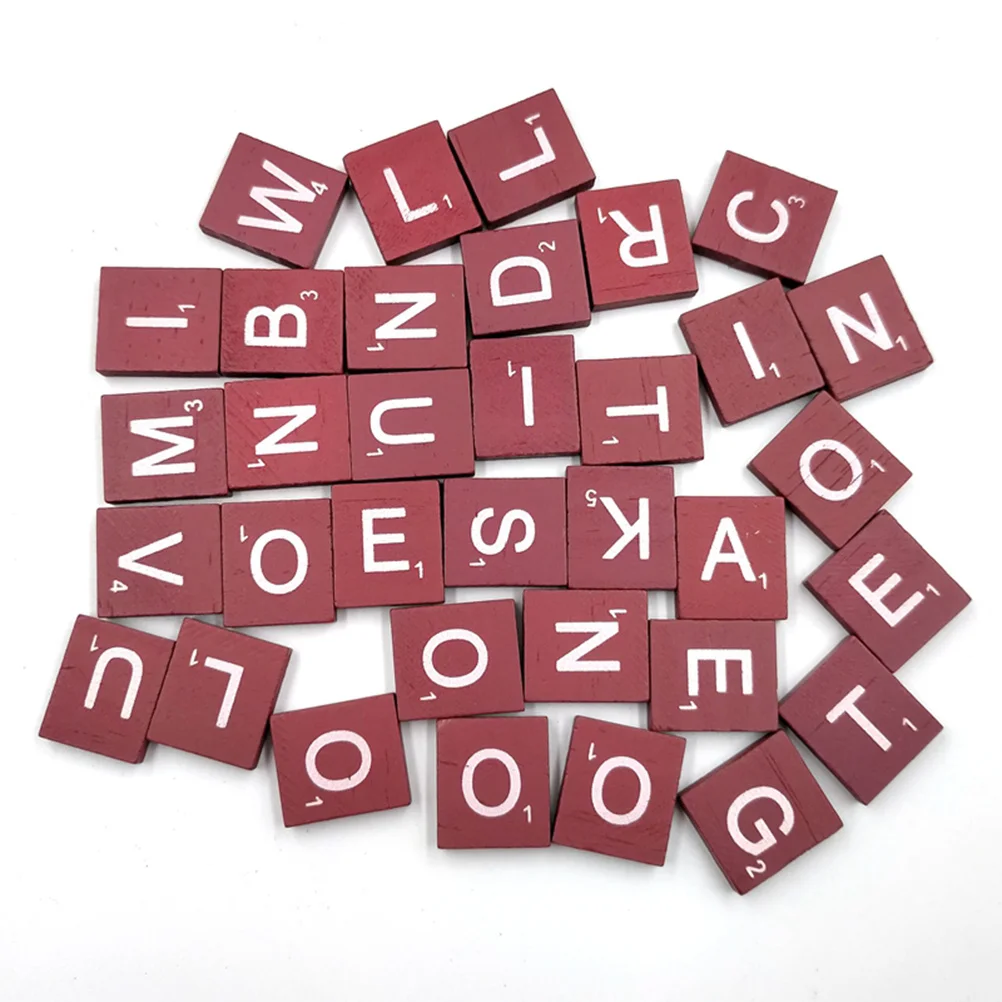 100pcs 26 Letters Alphabet Puzzle Wooden Blocks Natural Wood Chips Diy Crafts Kids Learning Baby Wood Cubes Decor Game Jigsaw