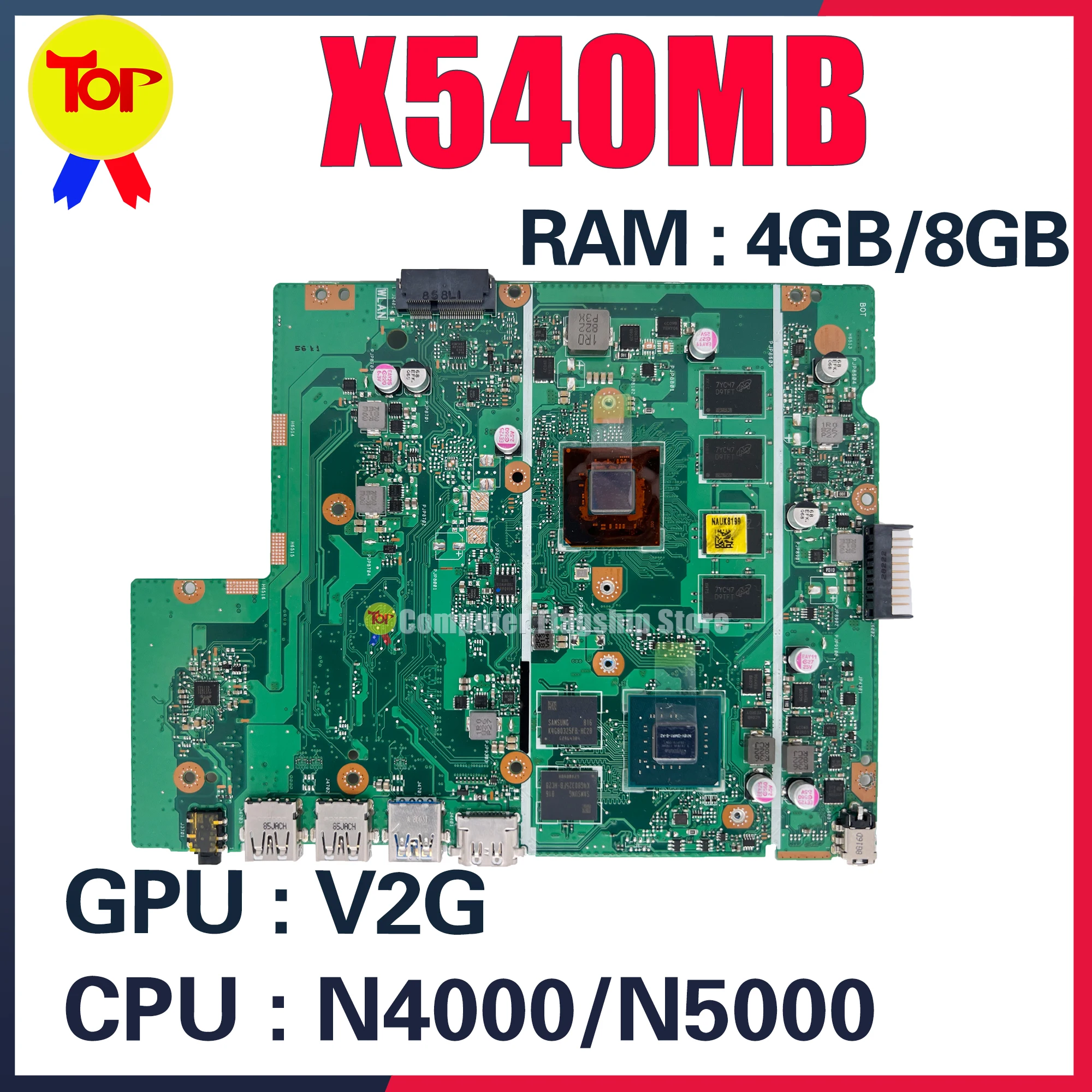 

KEFU Mainboard X540MB A540MB F540MB R540MB Laptop Motherboard N4000 N4100 N5000 V2G 4GB/8GB-RAM MAIN BOARD