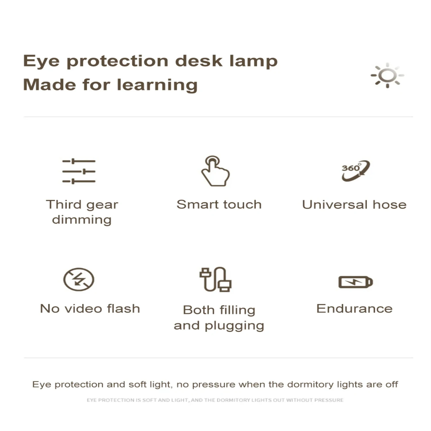 Portable Rechargeable Led Desk Lamp | Stepless Dimmable Bedroom Bedside Light | USB Powered Night Light