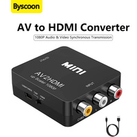 Byscoon RCA to HDMI Adapter AV to HDMI Converter Composite Audio Video Converter for PS3 STB Xbox VHS VCR Black-Ray DVD Players